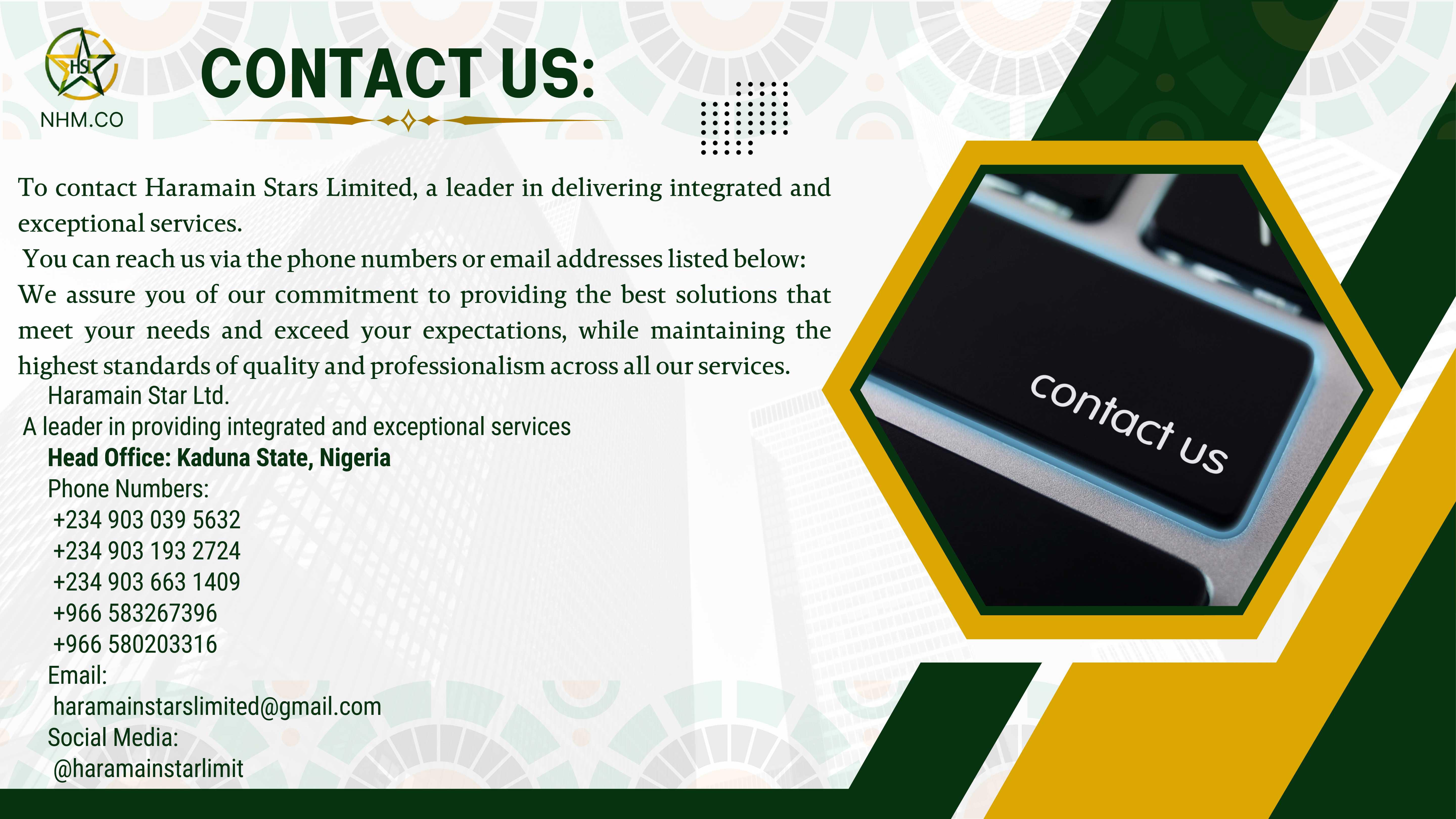 Contact Najm Al-Haramain